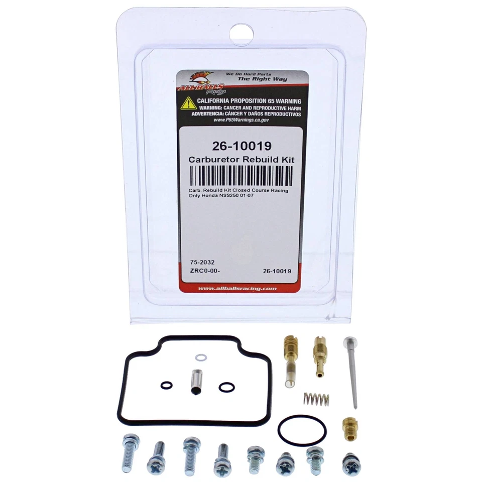 All Balls Carburetor Rebuild Kit (26-10019) For Honda NSS250 01-07 Foto 3 de 4