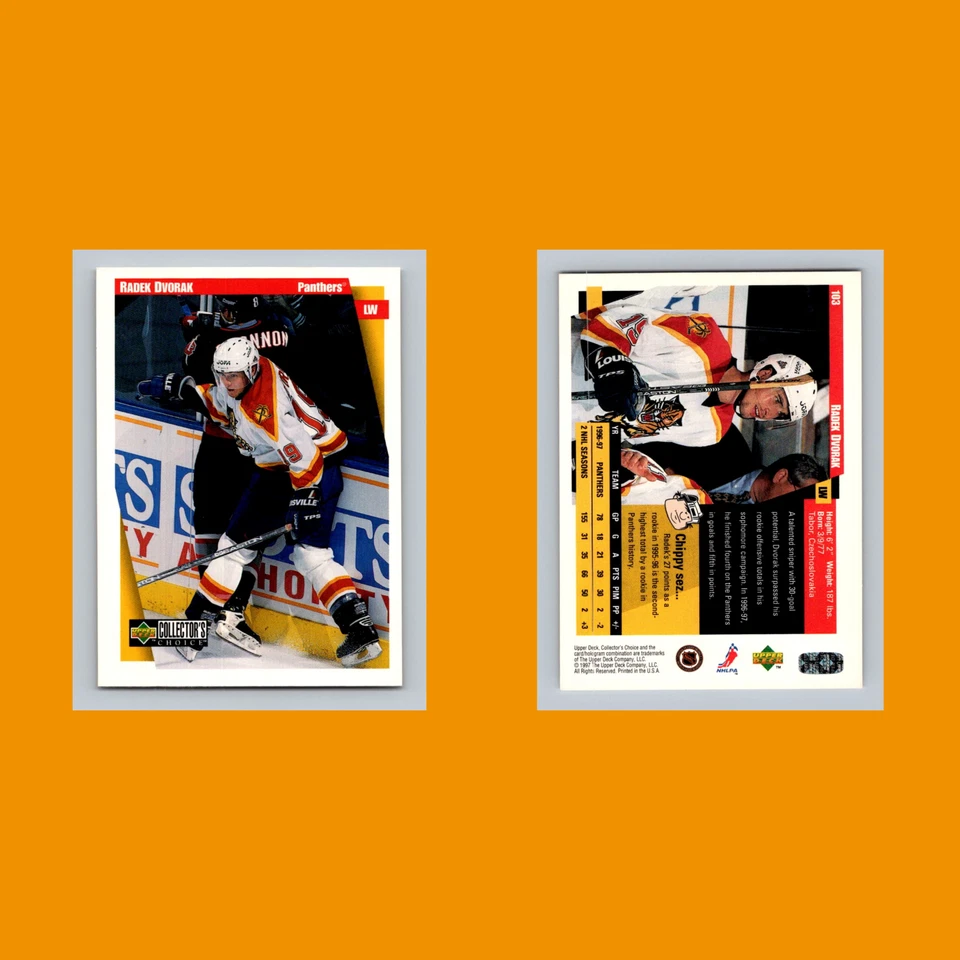 Radek Dvorak #103 1997-98 Collectors Choice Florida Panthers Hockey Card NHL - Image 3 of 3