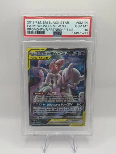 POKEMON MEWTWO MEW GX BLACK STAR PROMO SM191 PSA 10 GEM MINT INVEST