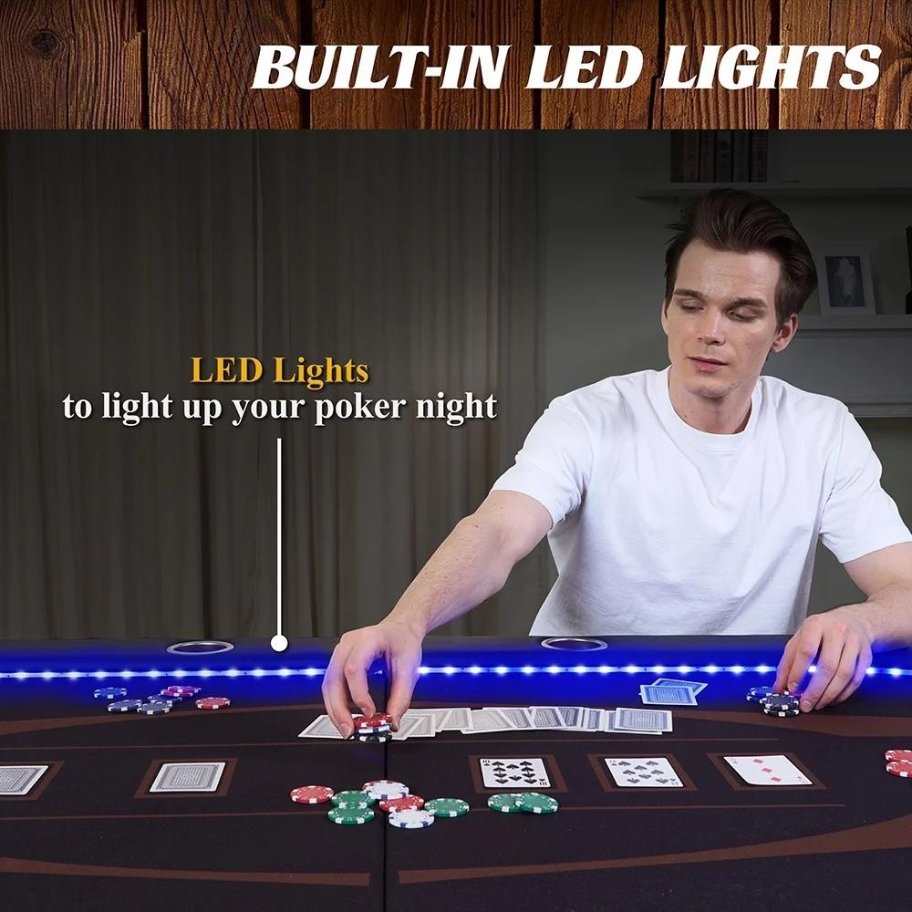 Barrington 10 Player Texas Hold'Em Portable Folding Poker Table