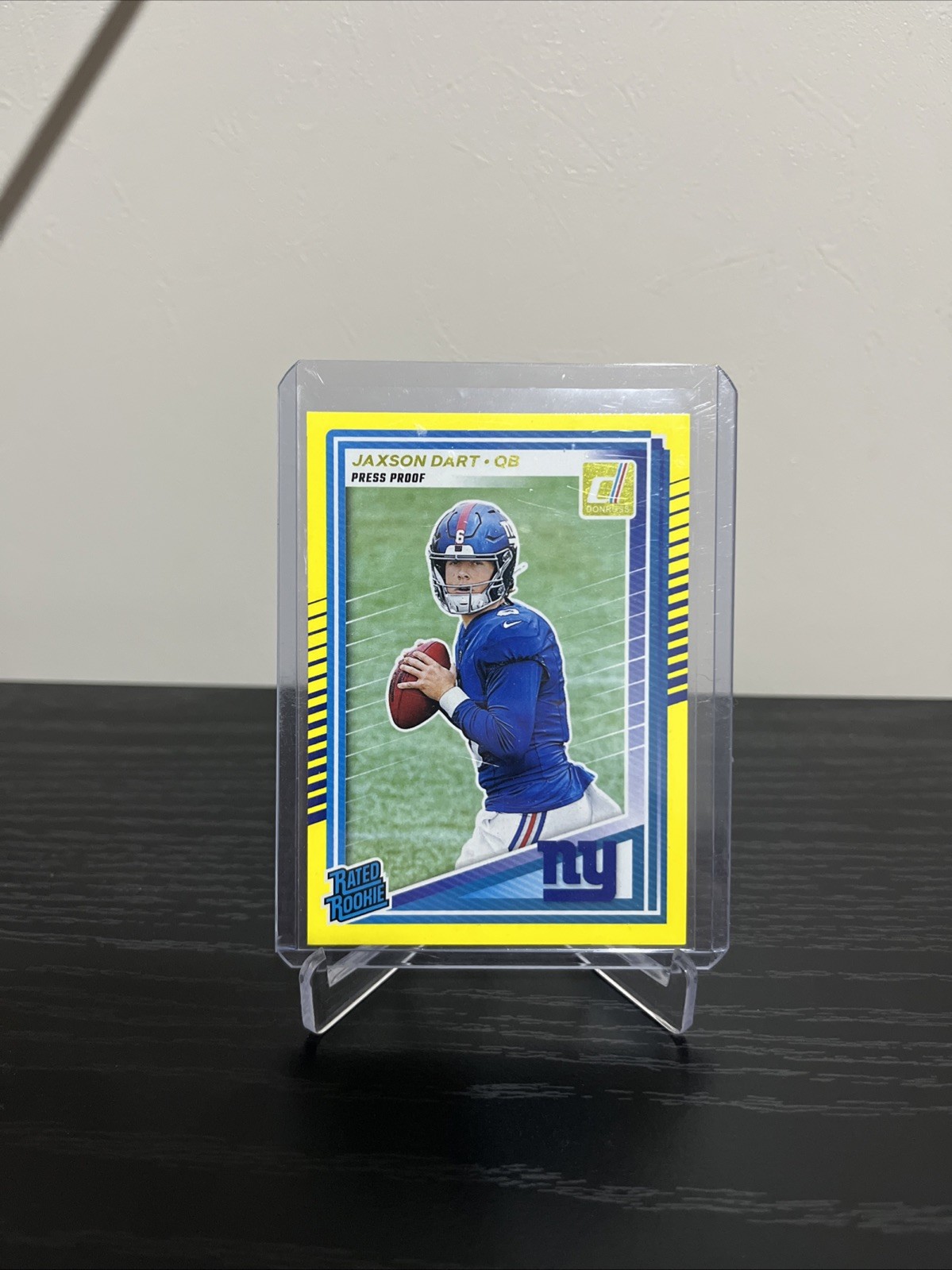 2025 Panini Donruss - Rated Rookie Jaxson Dart #400 Press Proof Yellow (RC)