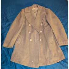 Vintage Military WW2 WWII Heavy Wool Peacoat Keep Coat Small 34R USA 