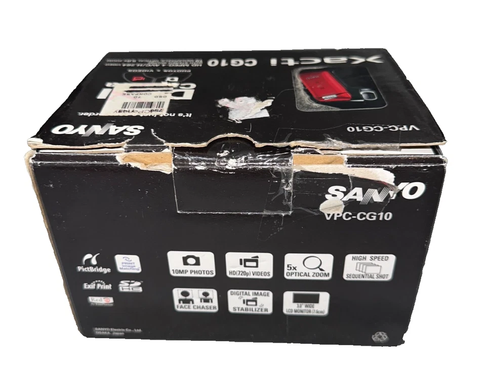 Sanyo VPC-CG10 High Definition Flash Media Camcorder/Camera RED -NEW OPEN BOX - Image 4 of 4