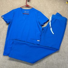 FIGS Scrub Set Women's XS Royal Blue Casma Top  Livingston Pant 30" PO: 1336