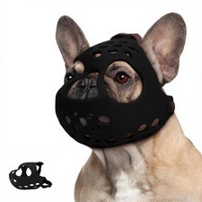 Short Snout Dog Muzzle French Bulldogs Pugs Soft Breathable AntiBite Black L