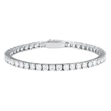 3mm Real Moissanite Tennis Chain Bracelet Women 925 Sterling Silver Pass Tester