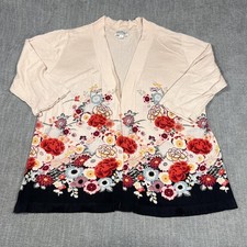 Norm Thompson Cardigan Sweater W L/P Petite Floral Kimono 3/4 Lagen Lightweight