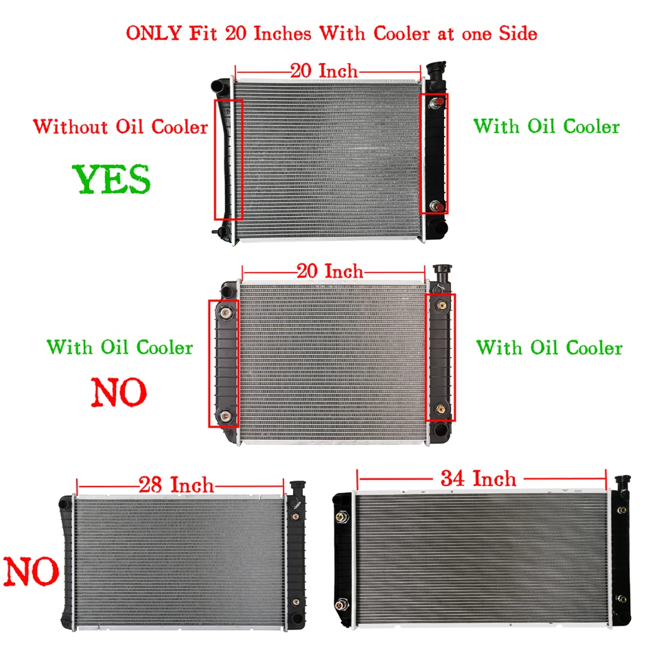 20" Radiator 434 For 88-93 Chevy GMC C K 1500 2500 3500 92-95 K2500 Suburban — 第 2/4 张图片