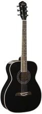 Oscar Schmidt 6 String OF2 Folk Acoustic Guitar, Black (OF2B-A)