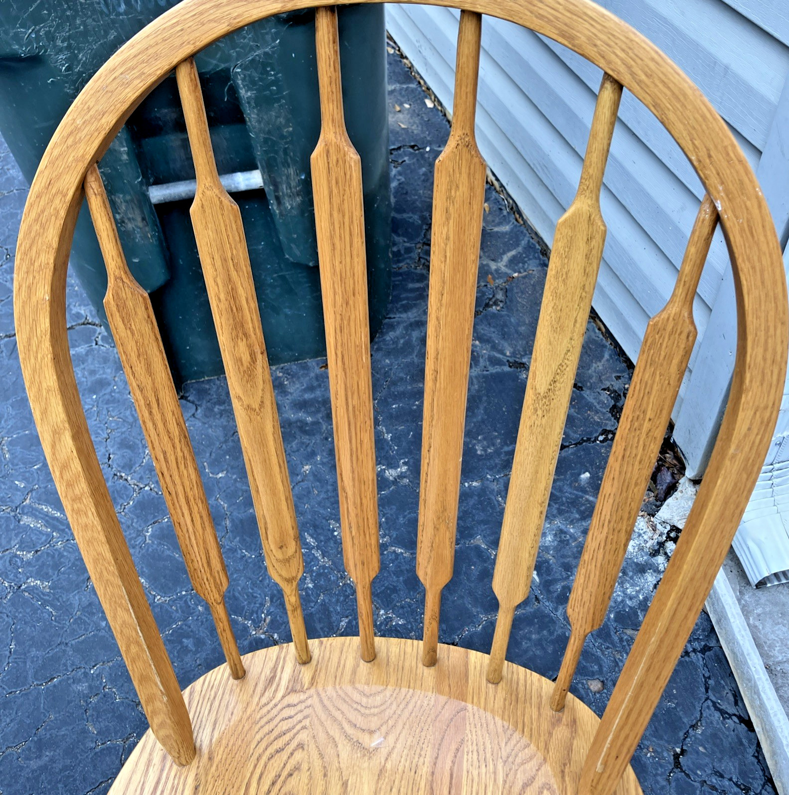 Vintage Tell City Oak Dining Room Set of Two Chairs Windsor Spindle Back