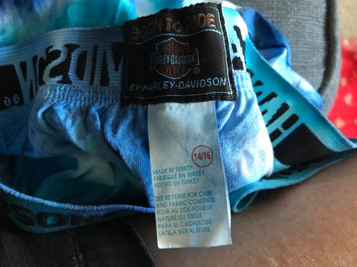 New HARLEY DAVIDSON born to ride TIE DYE BOXER PAJAMA SHORTS YOUTH sz 14/16 - Picture 2 of 2