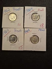 4 Beautiful BU 1960s Proof Silver Roosevelt Dimes
