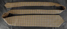 Ferrell Reed hand made 100 silk tie gold blue diagonal stripe box pattern