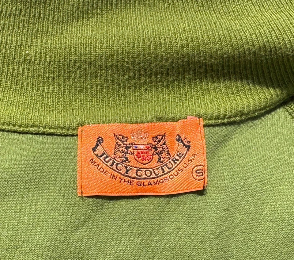 Chaqueta deportiva de terciopelo verde oliva Juicy Couture vintage - talla S Foto 4 de 4