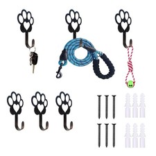6 PCS Dog Paw Shaped Dog Leash Hook for Wall, Metal Leash Holder Wall Mounted...