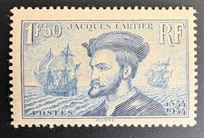 Timbre France 1934 , n° 297 "Jacques Cartier" neuf**  cote 200,00€