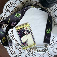 Ghost face lanyard with acrylic keychain