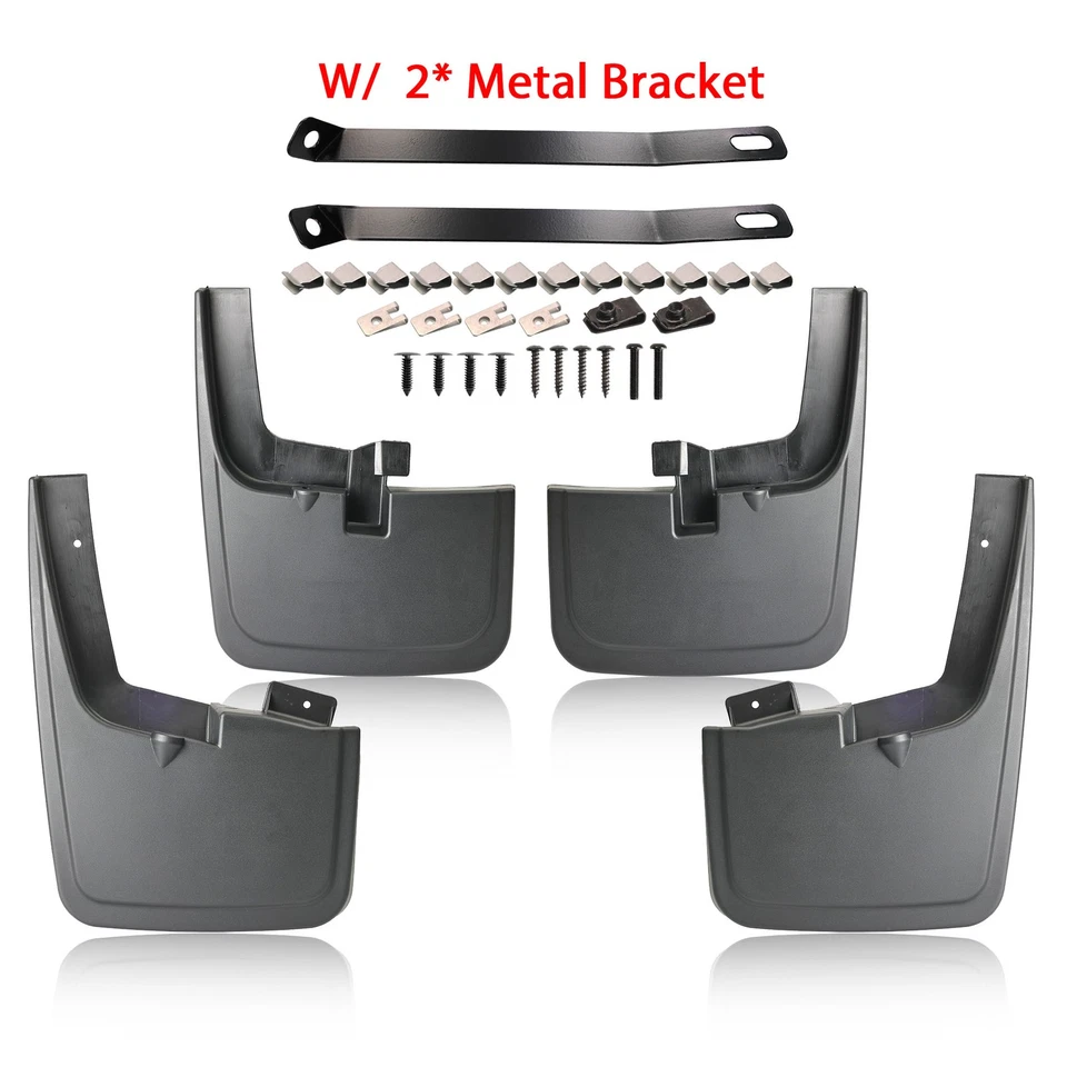 4 protectores contra salpicaduras guardabarros delanteros traseros negros para Ford F150 F-150 2015~2020 Foto 2 de 4