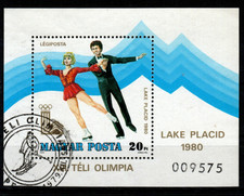 HUNGARY-1979.Souv.Sheet - Olympic Games,Lake Placid (1) USED!!! Mi.Bl.140.
