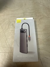 Baseus 8-in-1 USB C Hub Docking Station, USB C Adapter with 4K HDMI, 3 USB 3.
