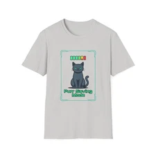 Unisex Softstyle T-Shirt Cat Battery Indicator Futuristic Techno Design