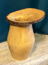 Hand Turned Wood Vase, Signed, Marked Water Oak, Live edge