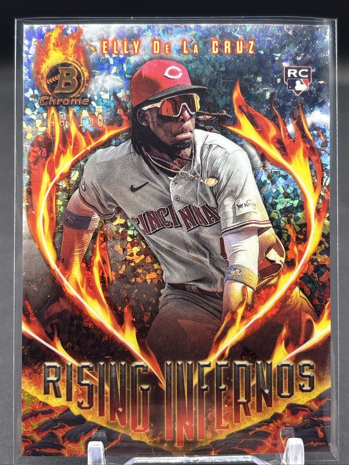 2024 Bowman Chrome Rising Inferno Elly De La Cruz RC Mini Diamond Refractor /150