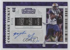 2019 Contenders Draft Picks Cracked Ice Ticket 21/23 Myles Gaskin #132 Auto 04jj