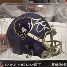 Terrell Suggs Signed Baltimore Ravens NFL Mini Helmet BAS Witnessed Auth