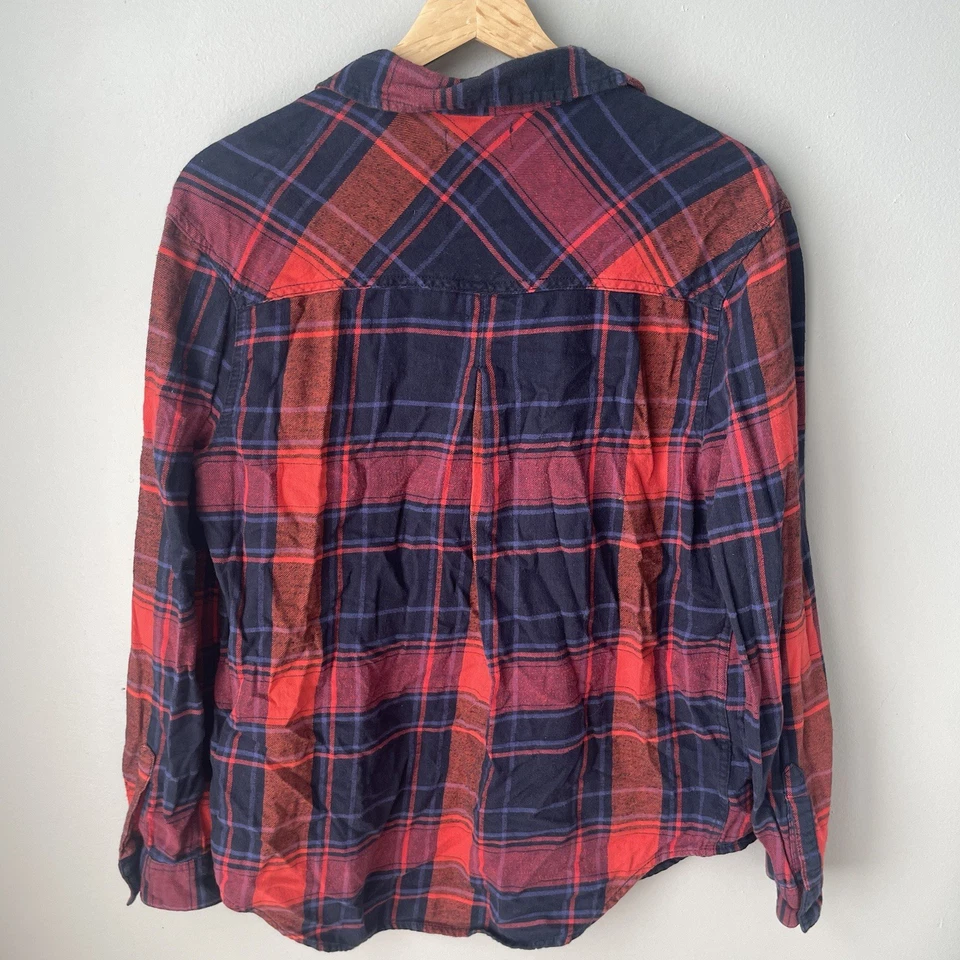 Camisa BDG Urban Outfitters Para Mujer SP Franela Tartán Cuadros Botón Novio Indie Foto 3 de 4