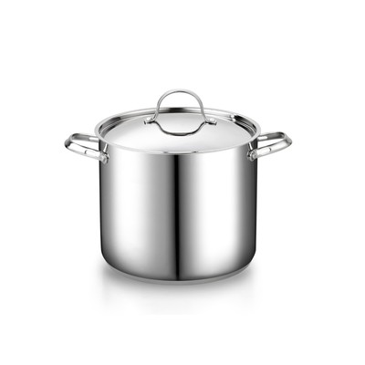 18/10 Stainless Steel Stockpot 12-Quart, Classic Deep Cooking Pot Canning Coo...