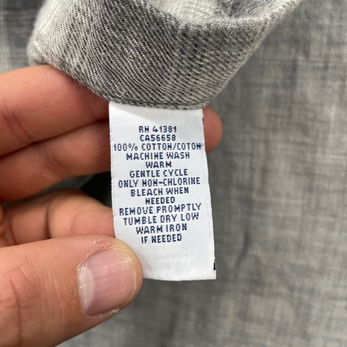Polo Ralph Lauren Mens 2XLT Tall Gray Plaid Western Flannel Shirt Long Sleeve - Picture 7 of 9