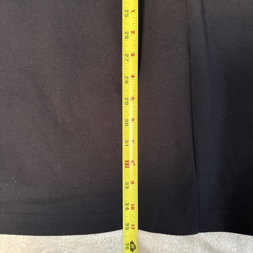 Ann Taylor schwarz Ösen Manschette Etui über Knie Kleid Größe Medium Schlüsselloch Ponte - Bild 11 von 11