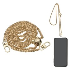 Phone Lanyard, 47" Adjustable Crossbody Phone Chain with Tether Tab, Light Gold