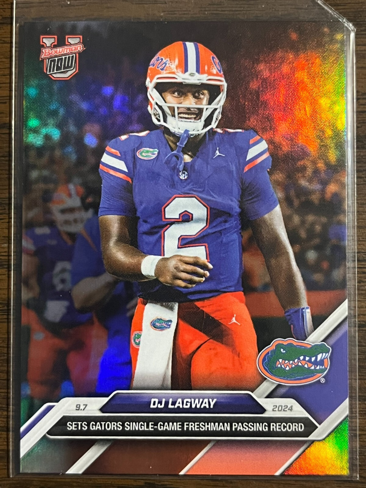2024-25 Topps Bowman U Now NCAA #7SP DJ Lagway Florida Gators FOIL VARIATION