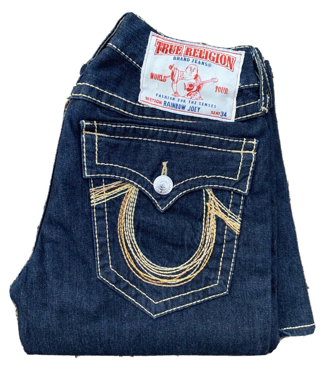 TRUE RELIGION WORLD TOUR RAINBOW JOEY WOMEN'S FLARE BLUE TRUE RELIGION WORLD TOUR RAINBOW JOEY WOMEN'S FLARE BLUE