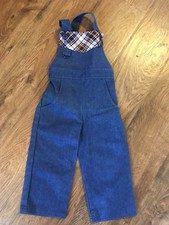 Vintage Children's Bib Overalls Size 12 Months Snap Up Legs 100 Cotton RN42000