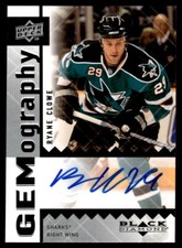 2009-10 Upper Deck Black Diamond Gemography Ryane Clowe Auto San Jose Sharks