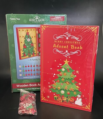 Kurt S. Adler Wooden Book Advent Calendar Tabletop Christmas Countdown NIB  | eBay