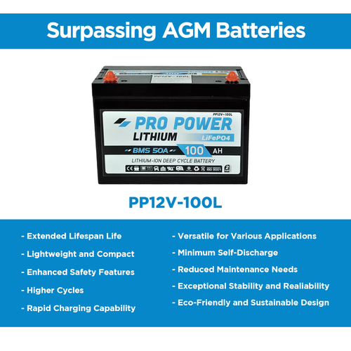 100AH 12V Pro Power Lithium, Camping Caravan Deep Cycle Battery - Picture 10 of 12