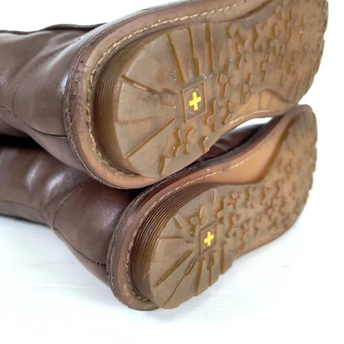 Dr Martens Vintage 3A71 Medio Pantorrilla Cuero Marrón Motociclista Cremallera Botas Raras Reino Unido 6 UE 39 - Imagen 9 de 11