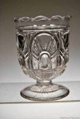 EAPG c 3Q 1800s GOTHIC AKA KAWARTHA Union Glass COLORLESS FLINT Spooner / Spill