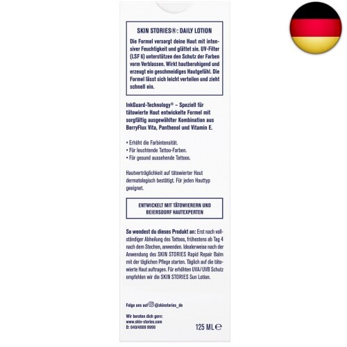 SKIN STORIES Daily Lotion (125 ml), feuchtigkeitsspendende Tattoo Creme, - Bild 6 von 6