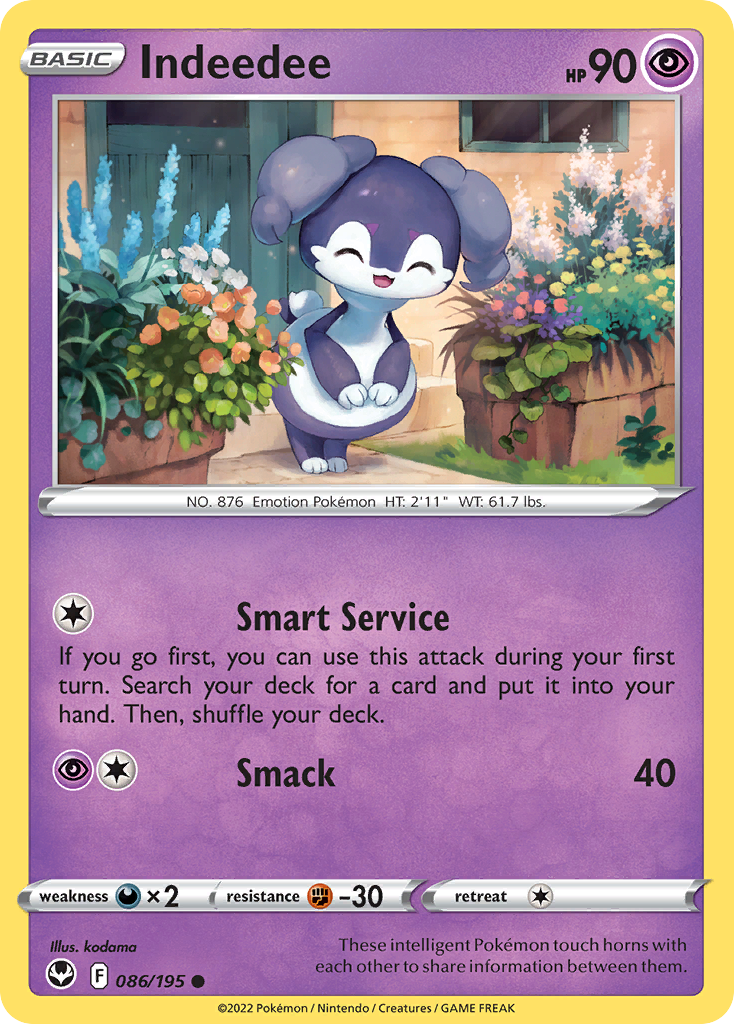 Indeedee 86/195 Common | Silver Tempest | Pokemon Card | eBay