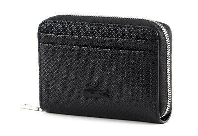 LACOSTE Chantaco Classics Zip Coin Wallet XS Geldbörse Noir schwarz Neu