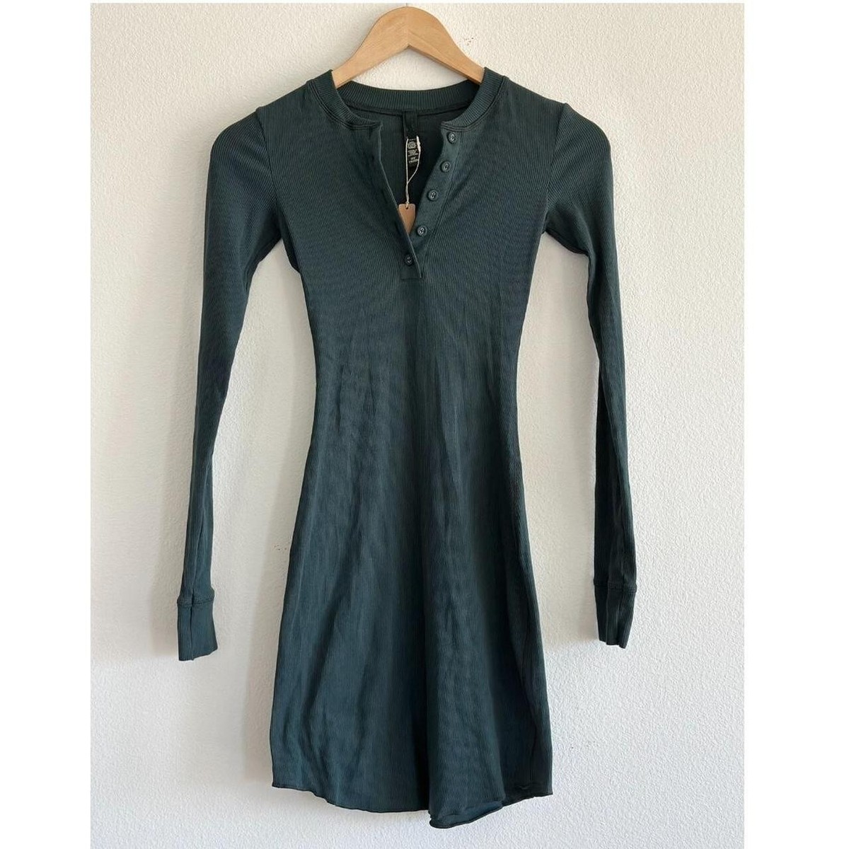 Skims Cotton Rib Henley Dress in Spruce, Size XXS | eBay Skims Cotton Rib Henley Dress in Spruce, Size XXS | eBay
