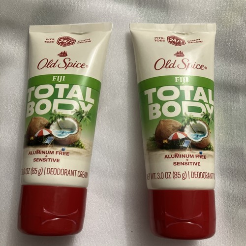 2 x OLD SPICE Whole Body Aluminum Free Deodorant Cream Fiji Scent,FREE SHIPPING