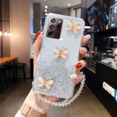 Glitter Butterfly Case Cover For Samsung Galaxy S25 S24 S23 S22 Plus S21 Ultra
