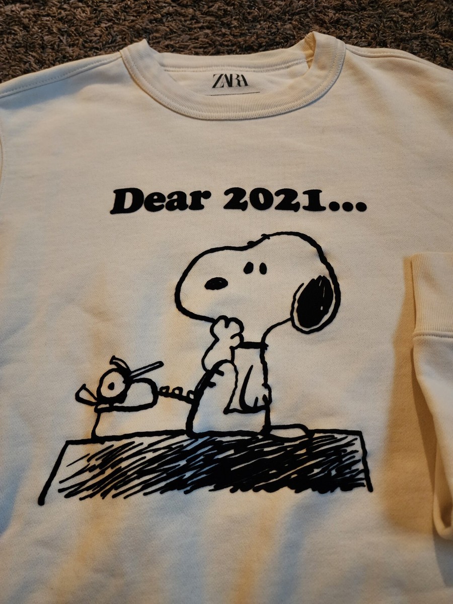 Zara x Peanuts Snoopy Dear 2021 Graphic Cream Pullover Zara x Peanuts Snoopy Dear 2021 Graphic Cream Pullover