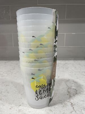 Set 12  EASY PEASY LEMON SQUEEZY  16oz Party Cups TOMMY BAHAMA Reusable BPA Free